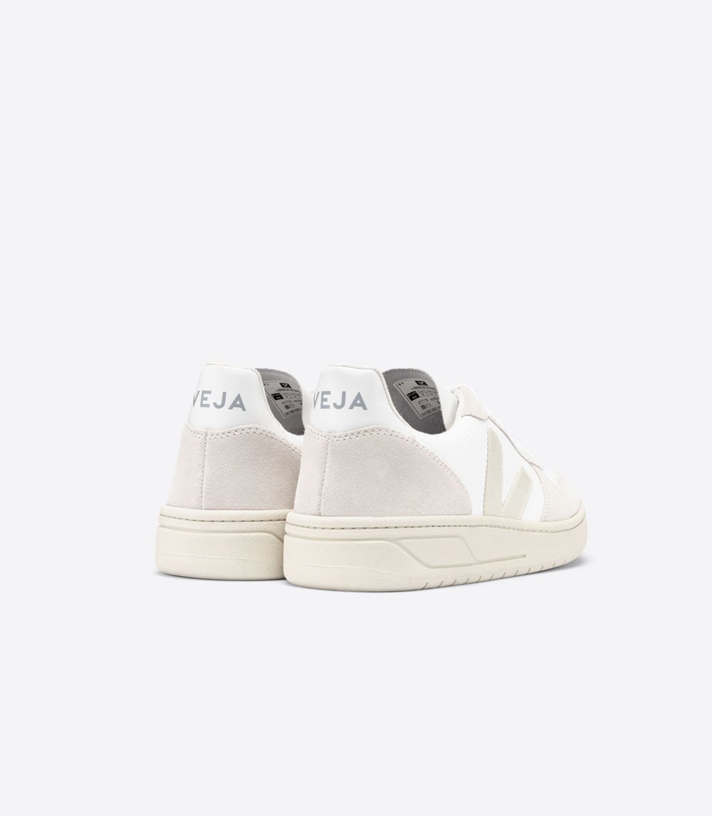 Tenis Veja Mujer - V-10 B-Mesh - Blancos/Beige - 027XRBEJG